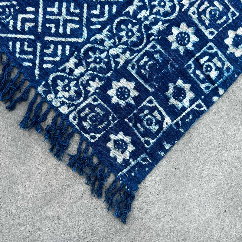 Fatto a mano Indigo Throw 170x120cm Desi Stripes — foto 1