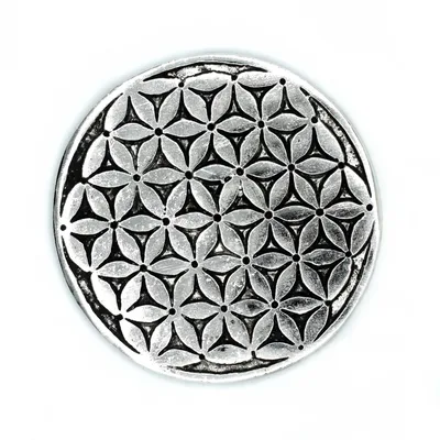Polished Aluminium Fiore of Life Incenso Porta 11cm