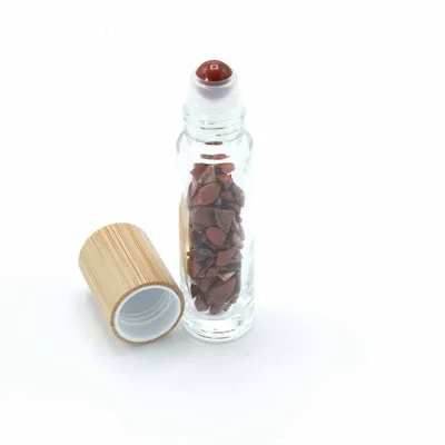 Olio Roller Bottiglia con Pietra Preziosa – Giada Rossa – Cappuccio in Legno + Punta Roller in Pietra Preziosa per Bottiglia da 5 ml – Giada Rossa — foto 3