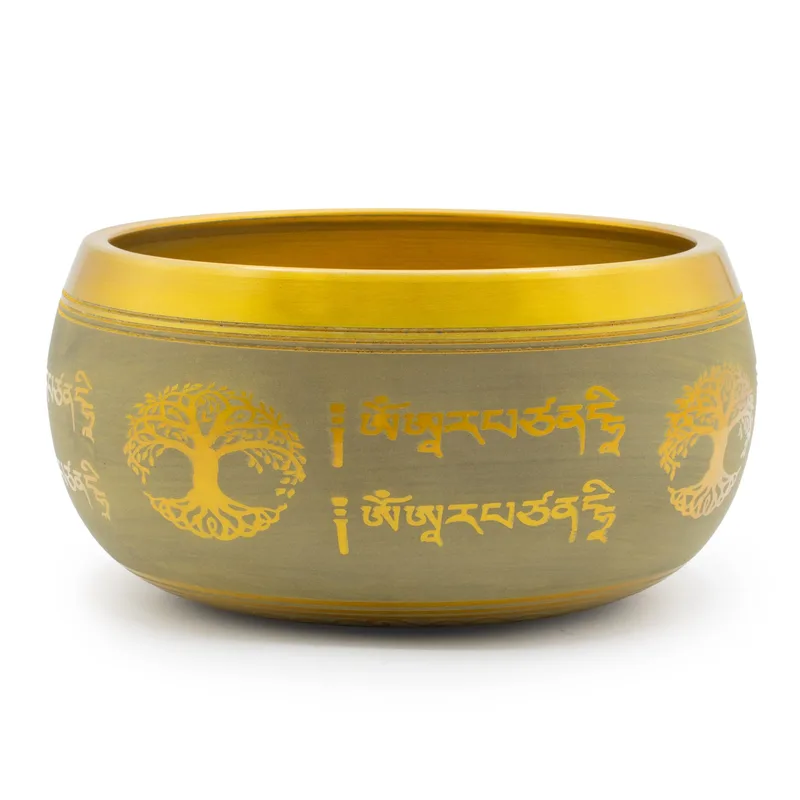 Large Aluminum Singing Bowl Buddha Albero of Life Copper Colour — foto 4