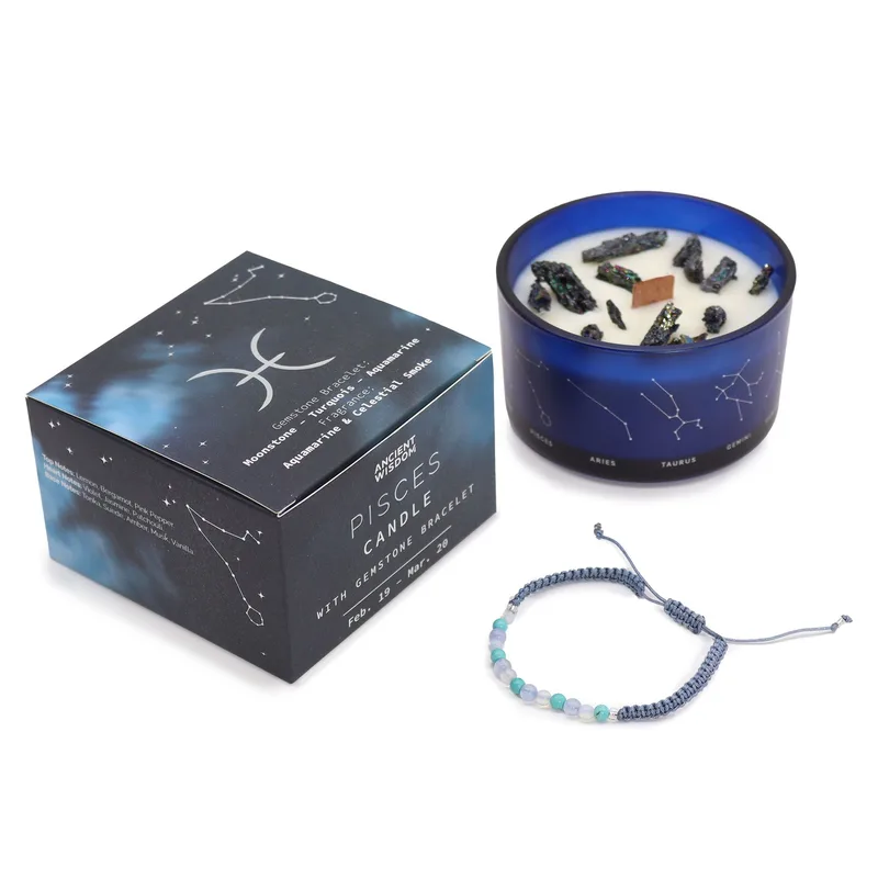 Zodiac Crystal Candela with Gemstone Bracelet Pisces — foto 2