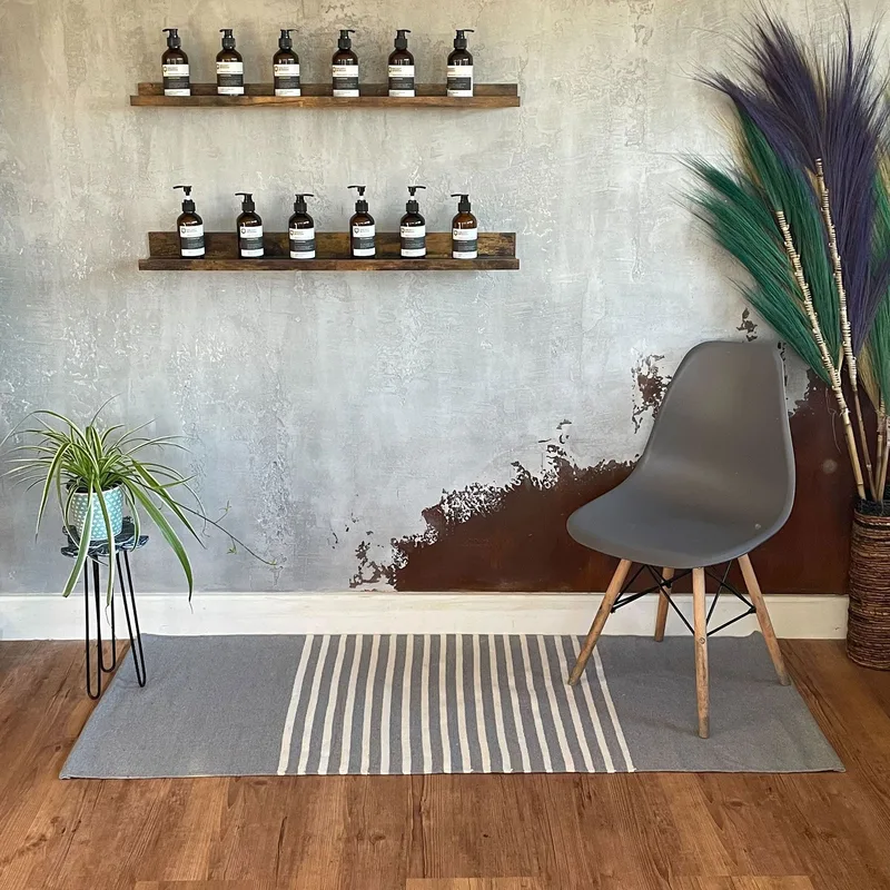 Tappeto in Cotone Indiano 70x170cm Grigio — foto 2
