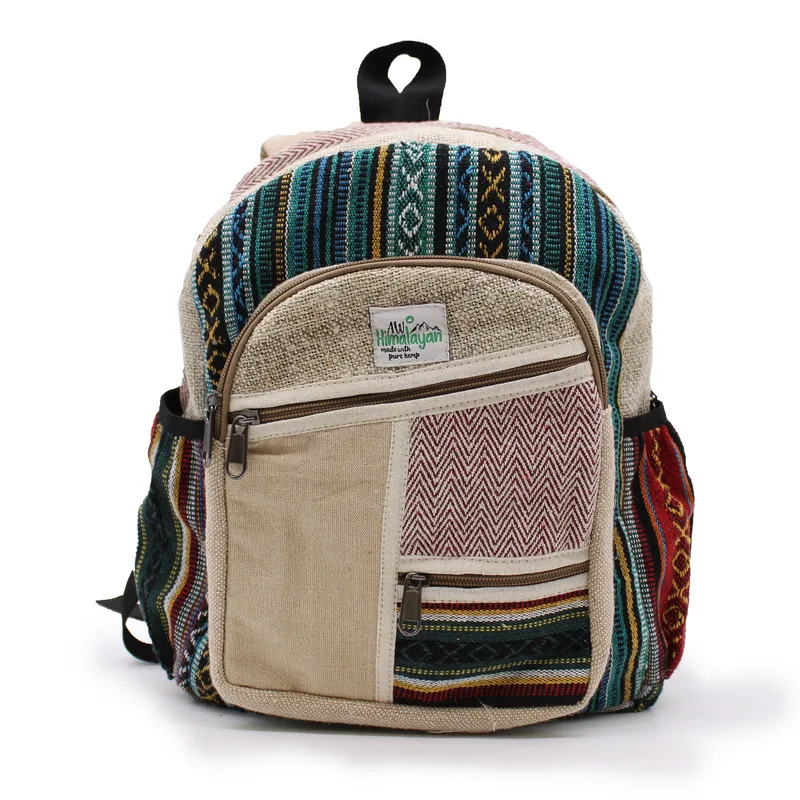 Small Hemp Backpack - Zig Zag Zips Style — foto 3