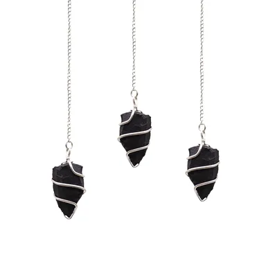 Raw Gemstone Pendulum - Nero Agate
