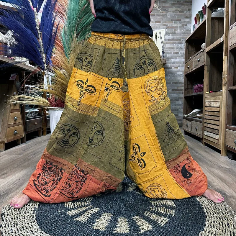 Yoga and Festival Pants Aladdin Himalayan Print on Arancia — foto 2