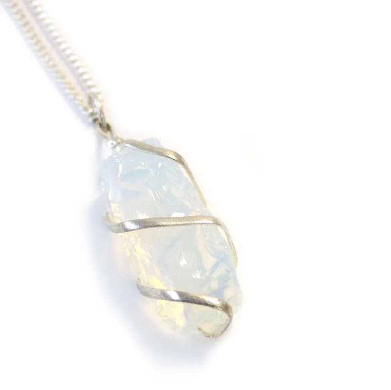 Cascade Wrapped Necklace Rough Opalite