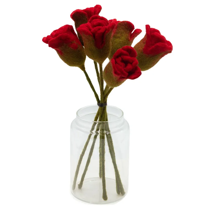 6x Felt Fiori Red Roses — foto 2