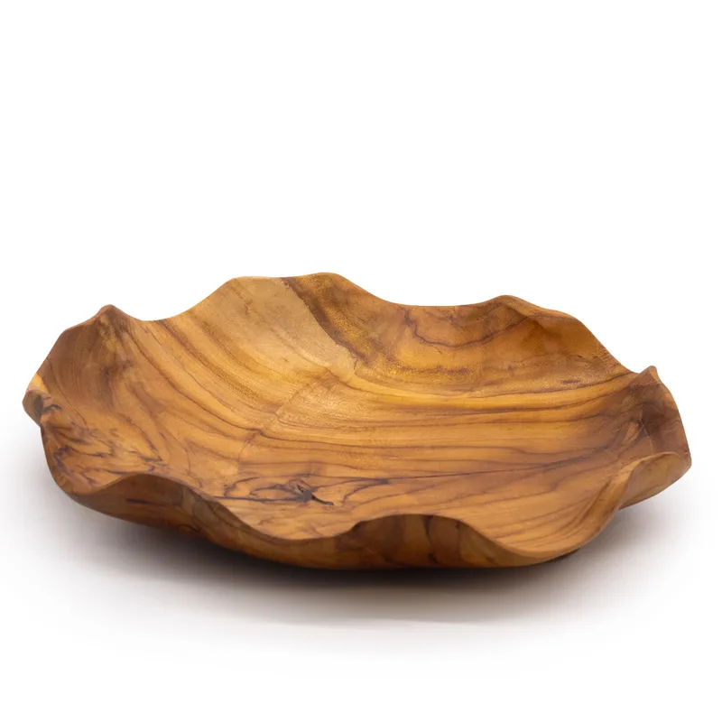 Smooth Round Teakwood Fruit Bowl 28x5.5cm — foto 2