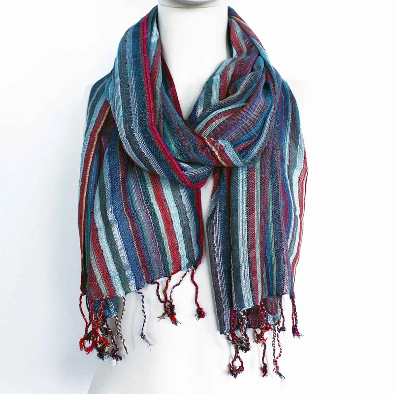Indian Boho Scarves - 50x180cm - Random Blues — foto 2