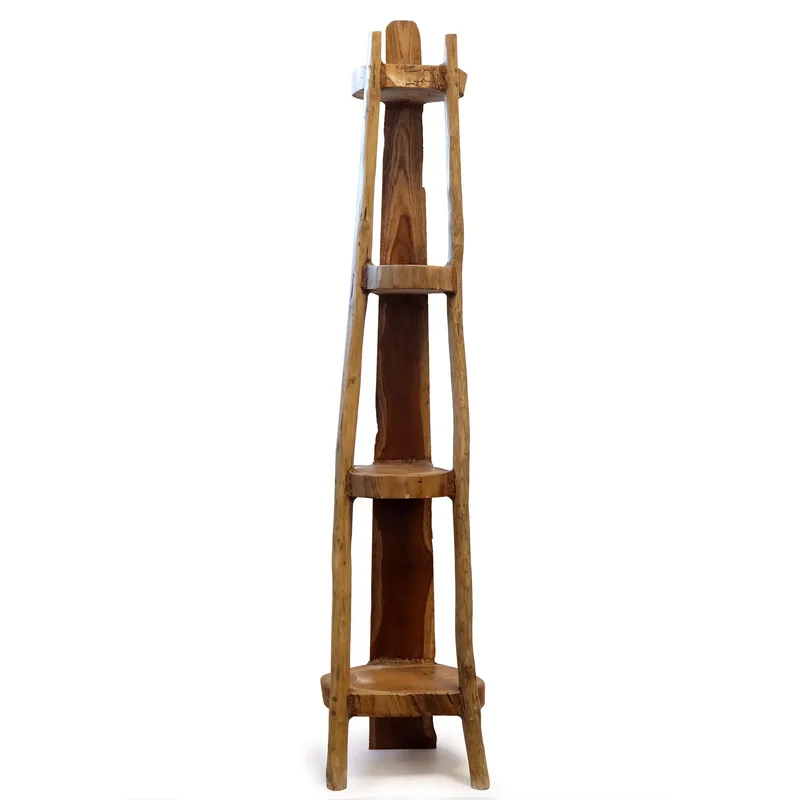 Naturale Teak Corner Unit 4 Shelves 135cm high