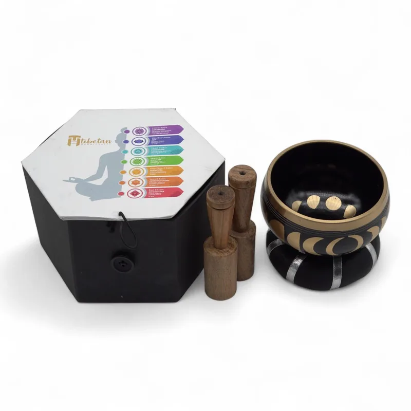 Moon Phase Singing Bowl Set- Nero 10.7cm