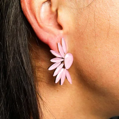 Soft Pink - Vintage Glass - Angel Wings - Earrings — foto 4