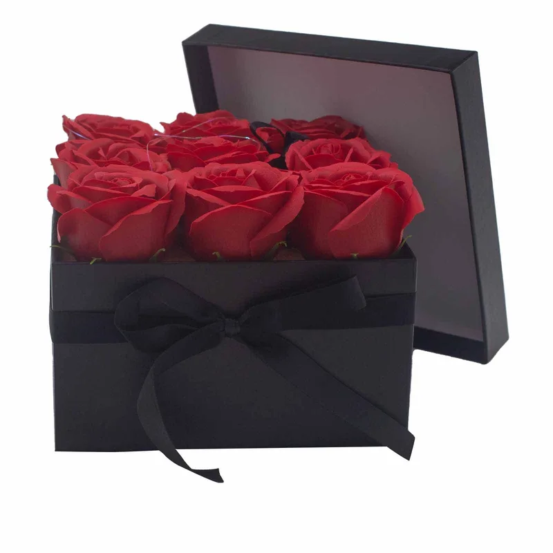 Sapone Fiore Gift Bouquet 9 Red Roses Square — foto 6