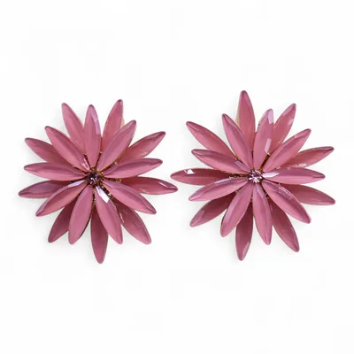 Soft Pink - Vintage Glass - Fiori - Earrings — foto 5