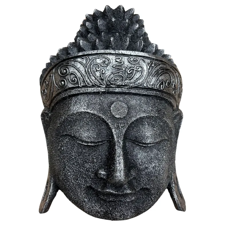 Home Decoration Buddha Head 25cm Argento Shine Finish — foto 1