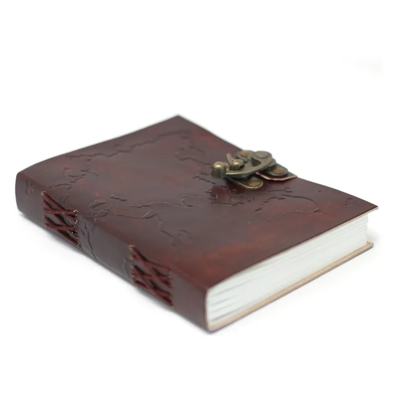 Leather World Map & Stitching Notebook — foto 1
