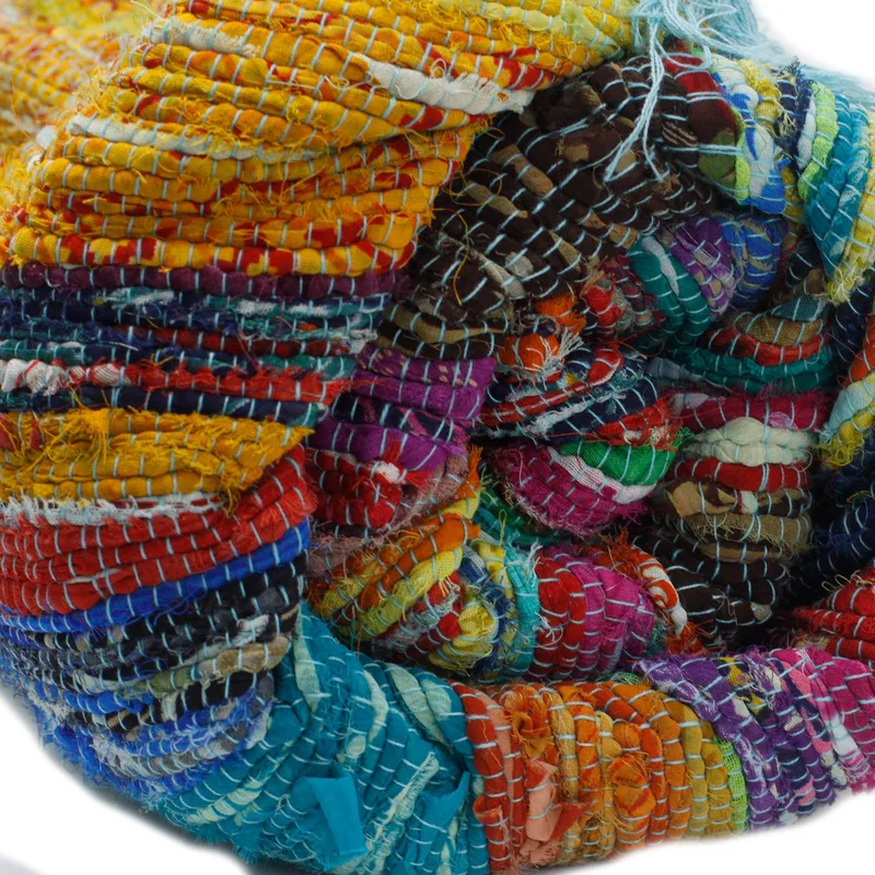 153 x 90cm Luxury Rag Rug Blu — foto 4