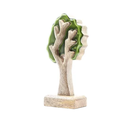 Perso nella Foresta – Decorazione in Legno 3D a Forma di Albero Singolo – 20x10cm