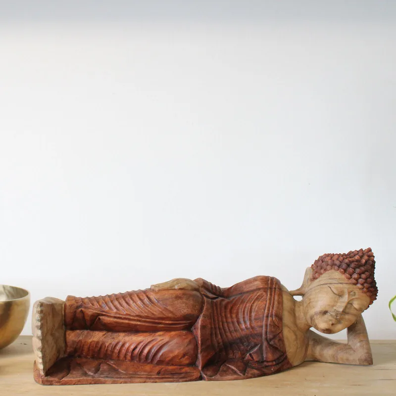 Hand Carved Buddha Statue 50cm Sleeping
