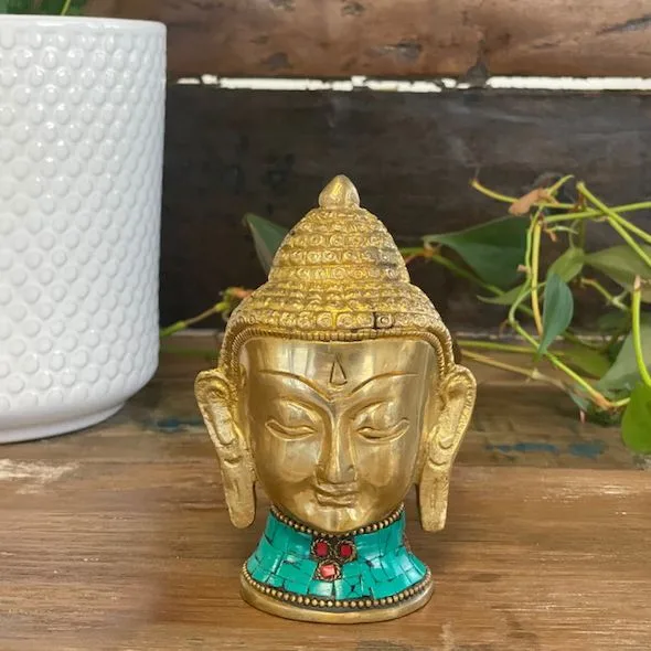 Brass Buddha Figure Lrg Head 11.5 cm — foto 3