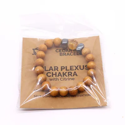 Bracciale Cedarwood Chakra Plexo Solare con Citrino — foto 1