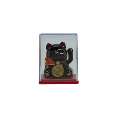 Mini Solar Powered Money Cat in Scatola - Nero