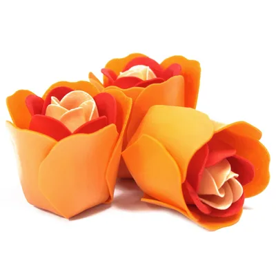 Set of 3 Sapone Fiore Heart Scatola - Peach Roses
