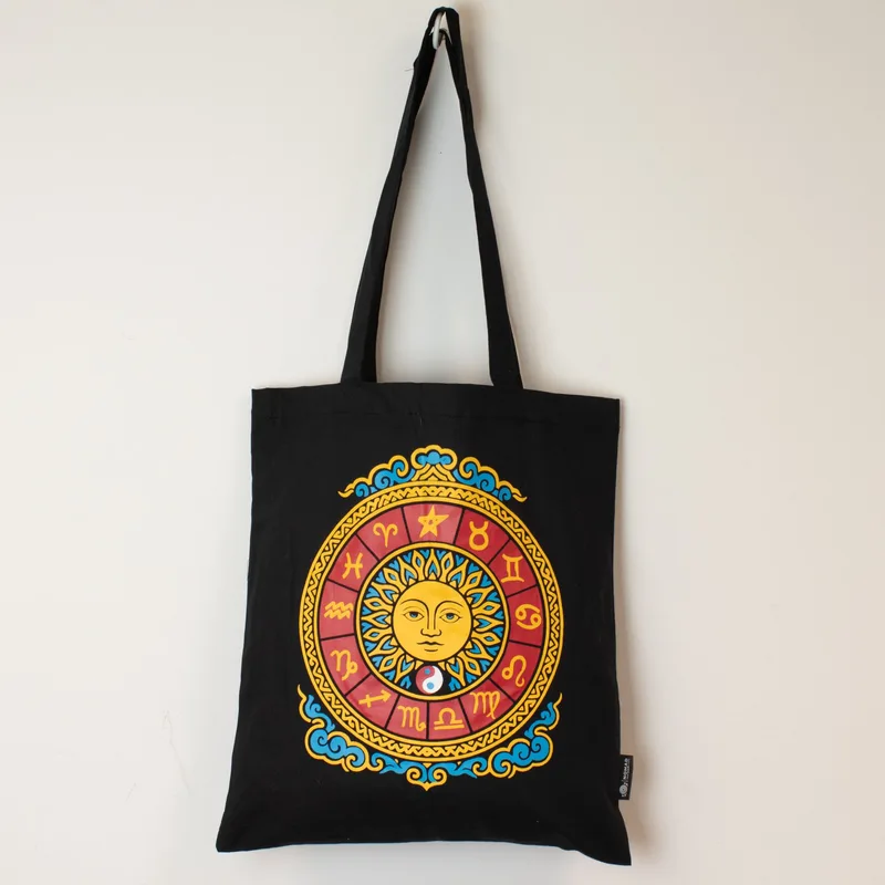 Iconic Classic Tote Bag - Zodiac Sun - Nero 6oz — foto 2