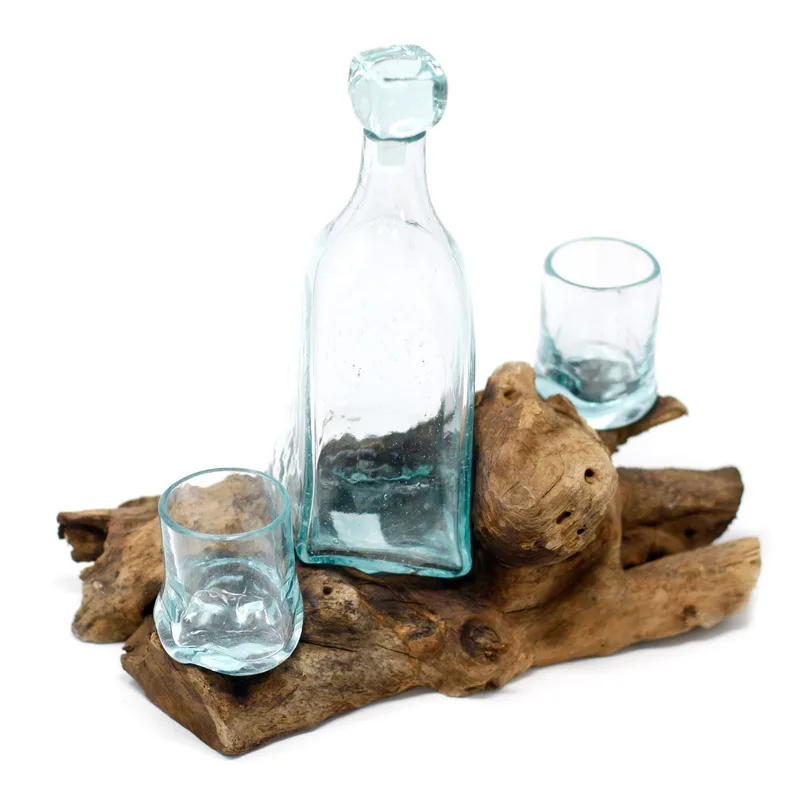 Molton Glass on Legno Whisky Set