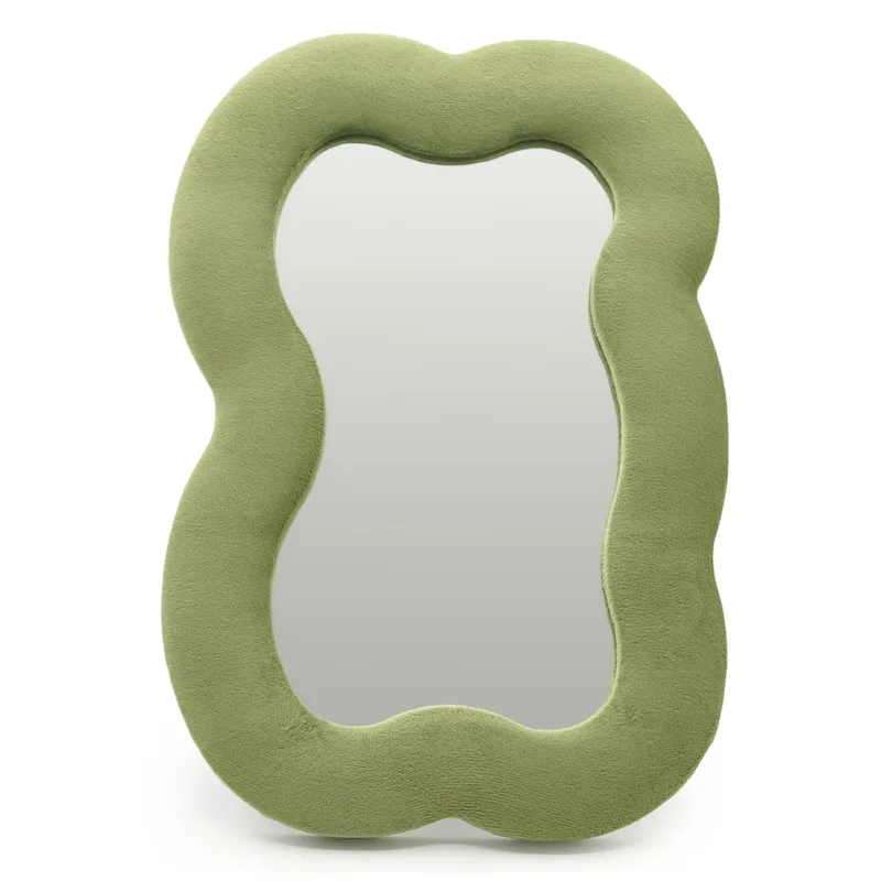 Soft Squiggly Mirror Large Cloud Moss Verde