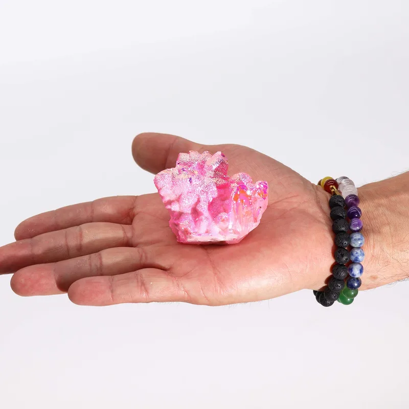 Med Enhanced Quartz Aura Rosa Halo Quartz