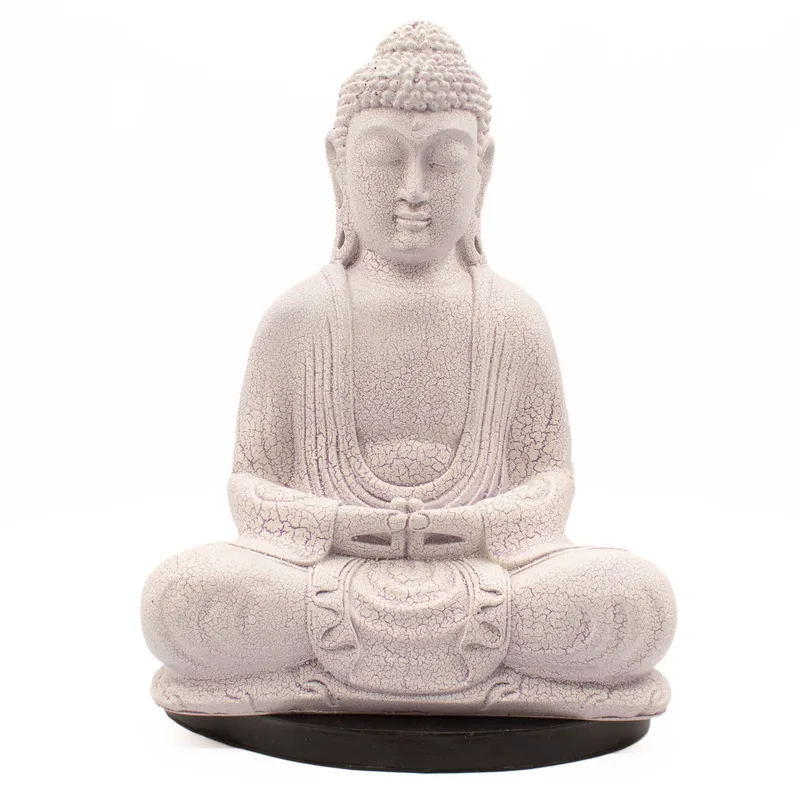 Meditation Buddha Lamp Lavanda Crackle Oval Stand — foto 1