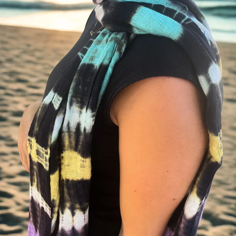Boho Java Art Stole/Scarf - Multi Stripes - 62x200cm — foto 2