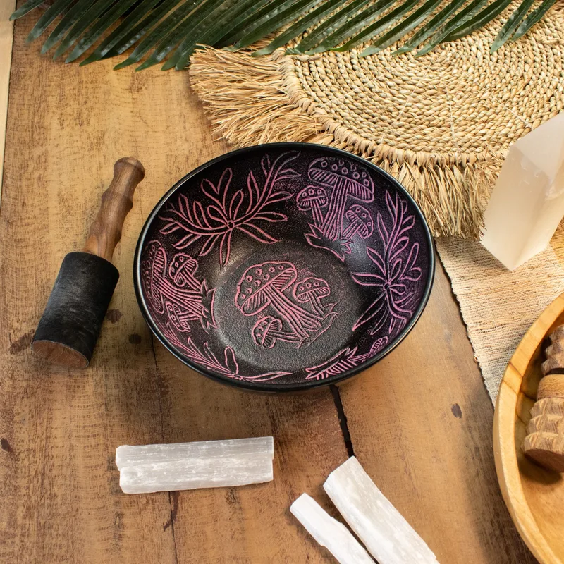 Aluminum Singing Bowl Magic Mushroom Pink — foto 4