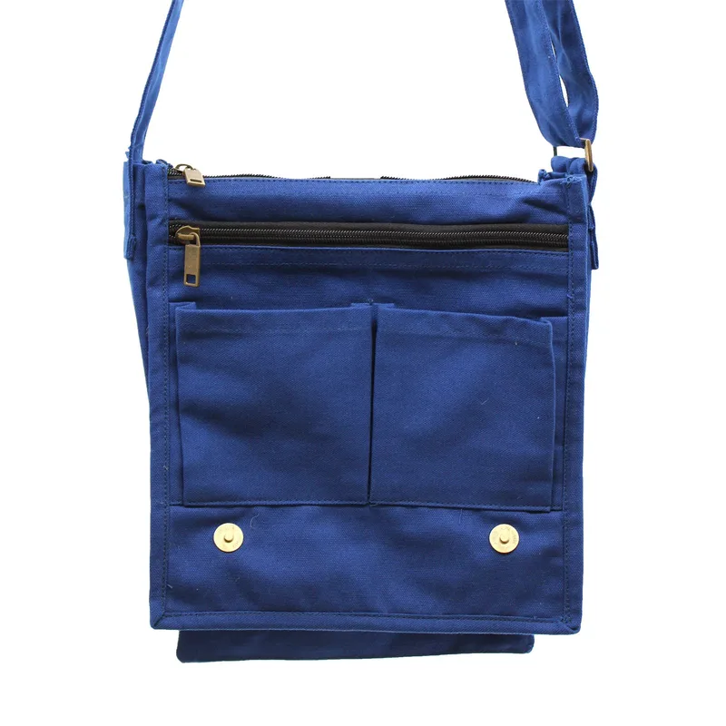 Borsa a tracolla in tela di cotone - blu navy — foto 1