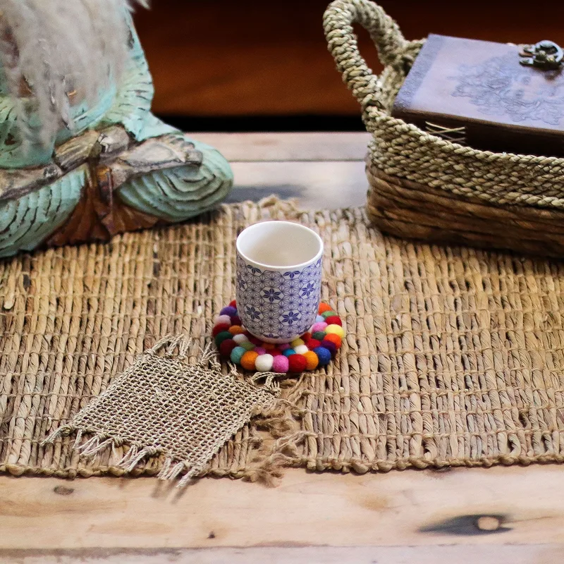 Felt Ball Round Coasters 10cm Multi colour Set of 4) — foto 1