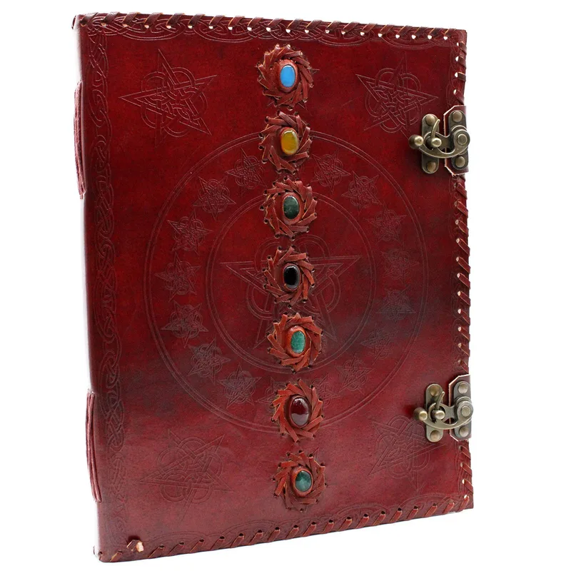 Huge 7 Chakra Leather Book 10x13
