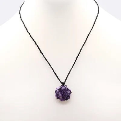 Laced Gemstone Hexagon Pendant - Lepidolite — foto 1
