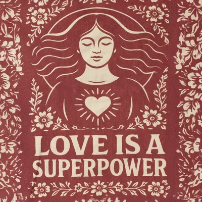 Nomad Sari Iconic Toni Tote Bag - Love is a Super Power - Naturale 10oz — foto 3