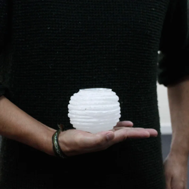 Selenite Snowball Candela Porta 8 cm — foto 1