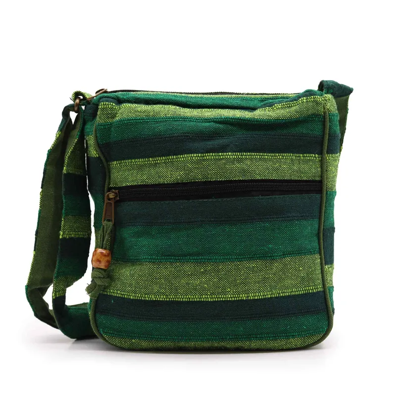Lrg Nepal Sling Bag (Adjustable Strap) - Forest Verde