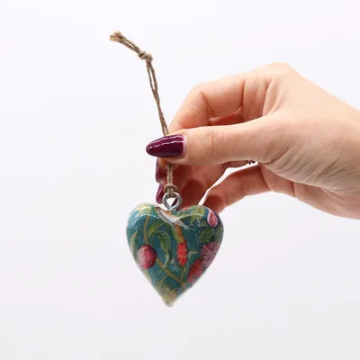 Lrg Decor Legno Heart - Bird & Floral