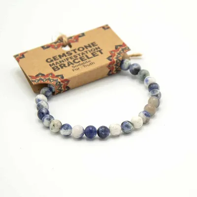 Bracciale di Manifestazione Pietra Naturale – Sodalite – Verità — foto 1