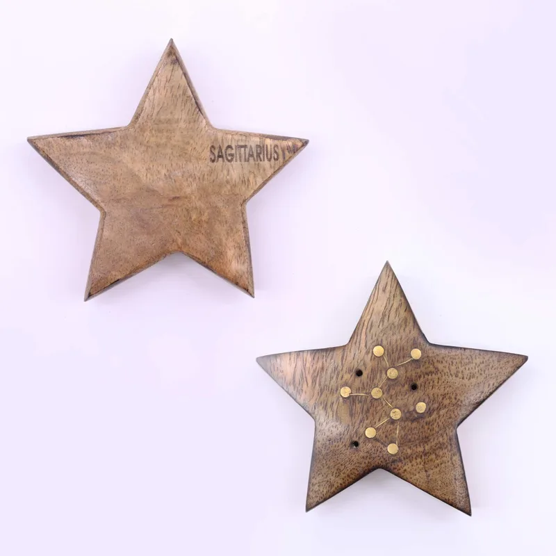 Engraved and Brass Zodiac Sign Incenso Burners Star — foto 6