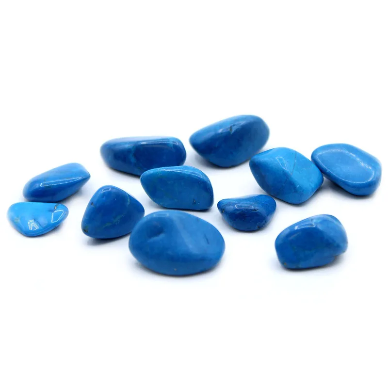 Set da 24 Pietre Tumblate – Howlite Blu