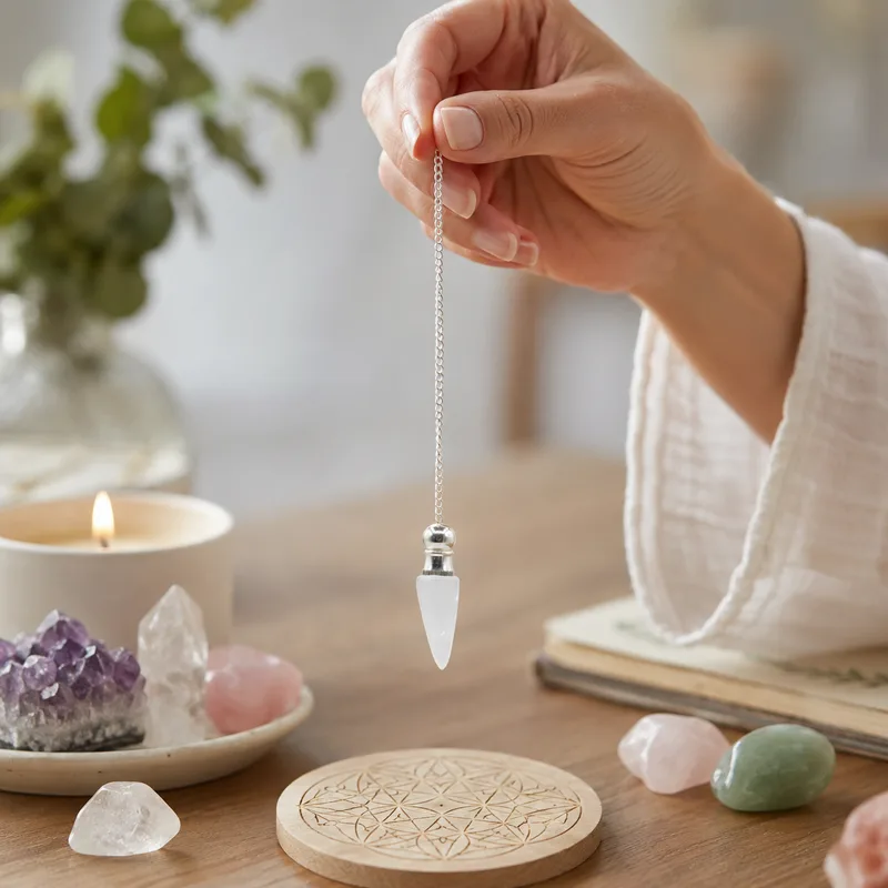 Secret Cavity Discovery of Truth Pendulum Clear Quartz Argento Plated — foto 2