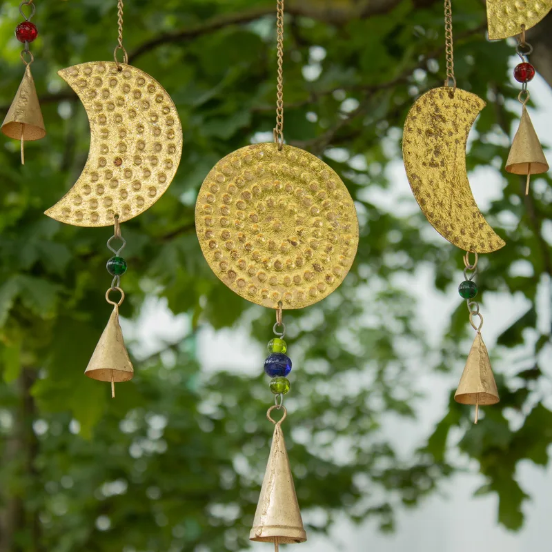 Indian Chimes Brass Moon Phases Chimes 43x40cm — foto 3