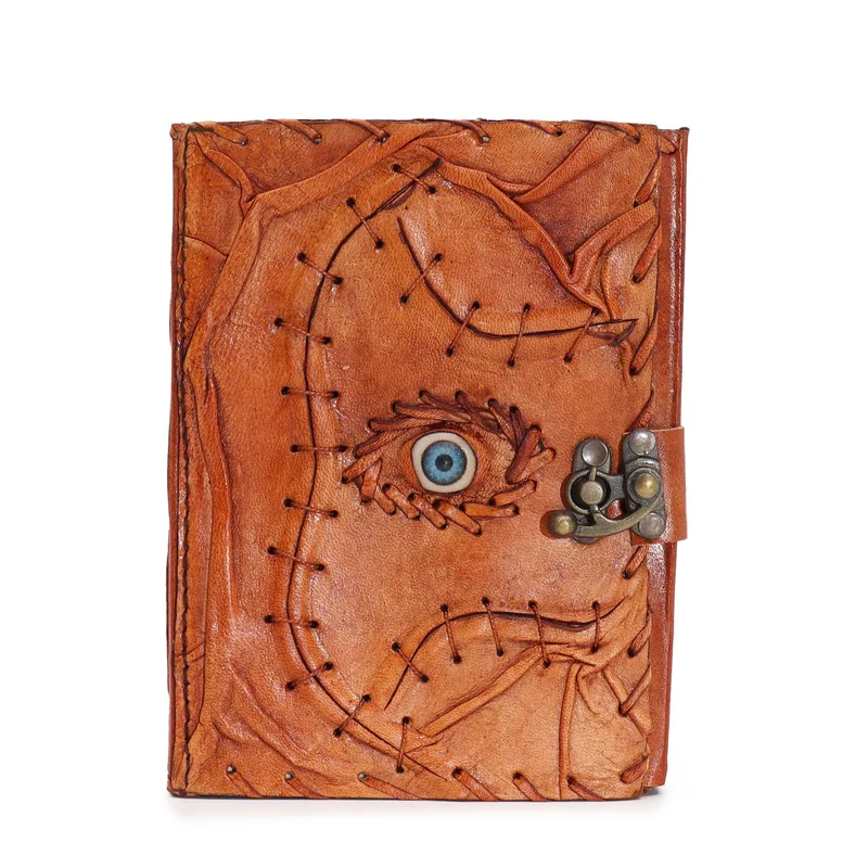 Light Brown Tan Book Evil Eye Decor 160 Deckle Edges Pages 17x12.5cm — foto 1