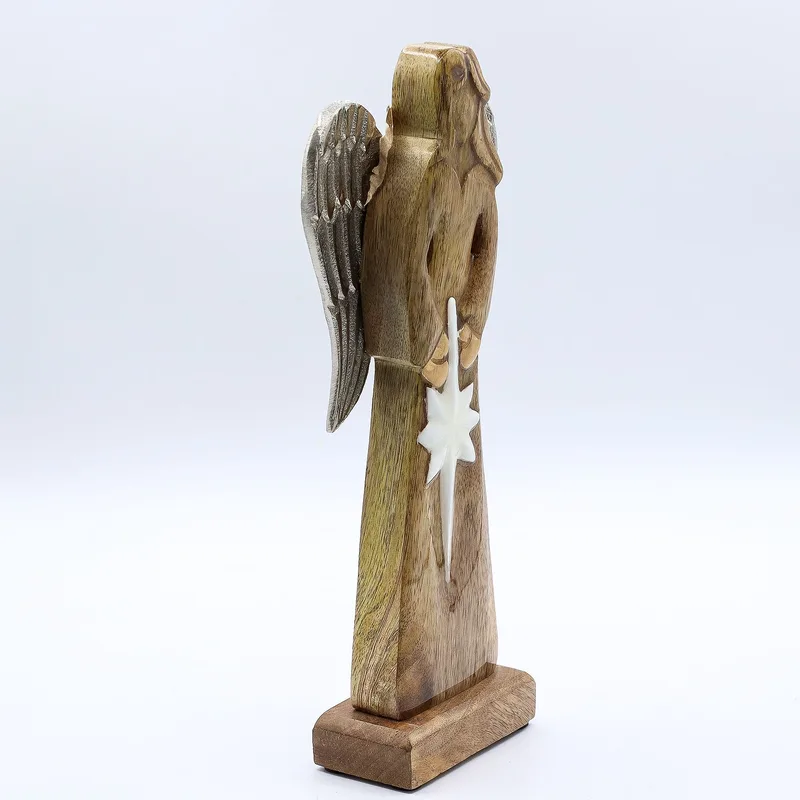 Large Mango Legno Peace Angel Metal Wings & Enamel Detail