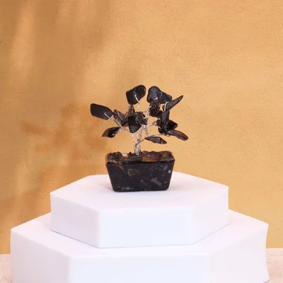 Mini Gemstone Trees On Orgonite Base - Nero Agate (15 stones)